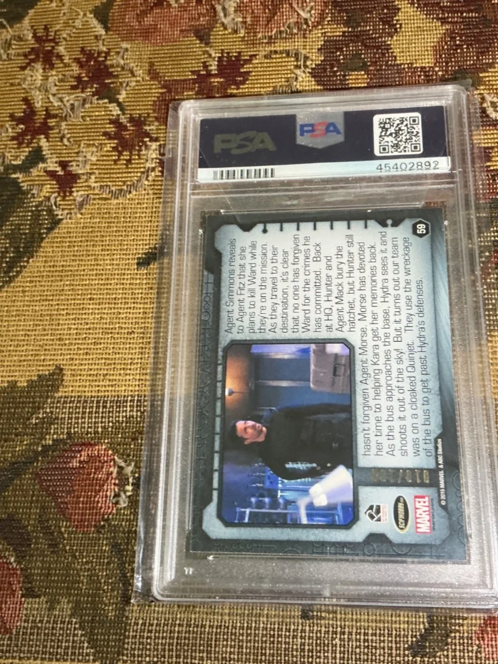 2015 Marvel Agents of Shield The Dirty Half Dozen #59 numbered 010/100 PSA 9